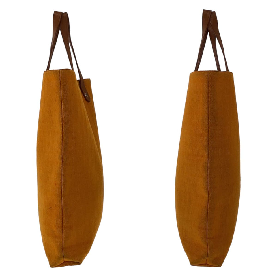 Hermes Tote Bag Canvas, Leather Orange Brown SilverMetal Tote Bag Handbag A4 compatible Amedaba Diago GM Women