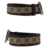 Gucci belt 114876 GG canvas, leather Brown Belt GG buckle Interlocking mens 30