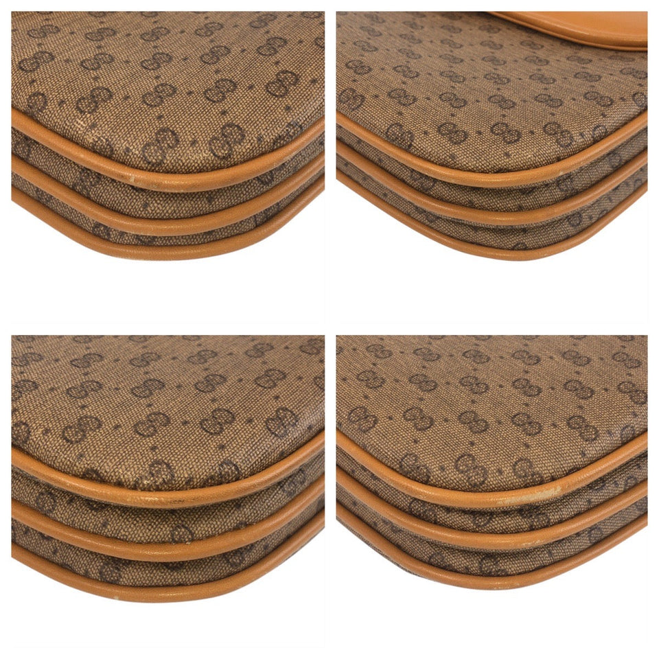 Gucci Shoulder Bag 004 256 PVC, Leather Brown camel Shoulder Bag Messenger bag Old Gucci Micro GG Women