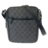 Gucci Shoulder Bag 3136 GG canvas Grey Black SilverMetal Shoulder Bag pochette Women