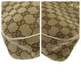 Gucci Shoulder Bag 121023 GG canvas Beige Brown Ivory Gold Metal Shoulder Bag Tote Bag Women