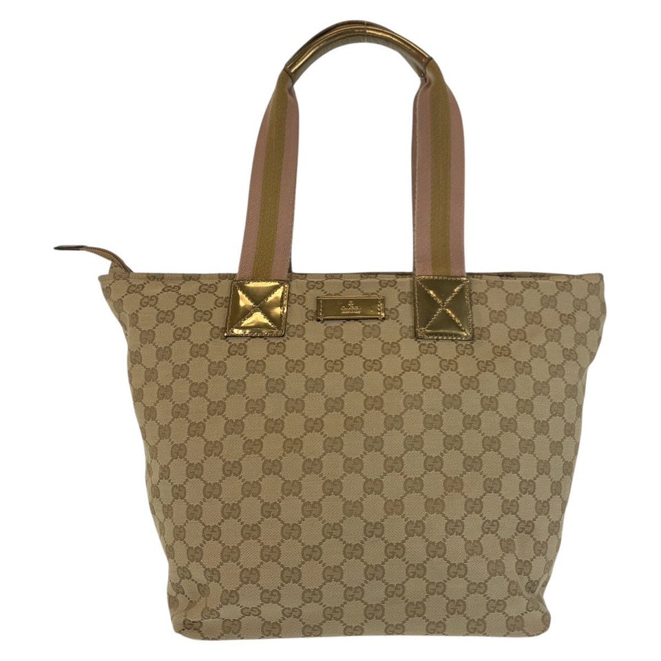 Gucci Tote Bag 131231 GG canvas Beige Gold GoldMetal Tote Bag Shoulder Bag Women
