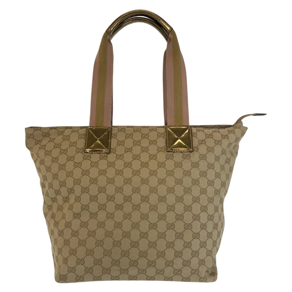 Gucci Tote Bag 131231 GG canvas Beige Gold GoldMetal Tote Bag Shoulder Bag Women