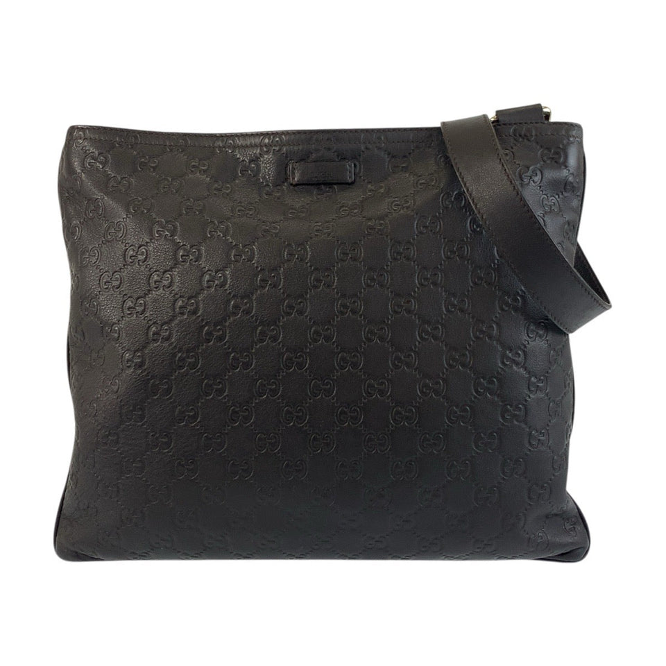 Gucci Shoulder Bag 201446 leather Brown Gold Metal Shoulder Bag Messenger bag Guccisima mens