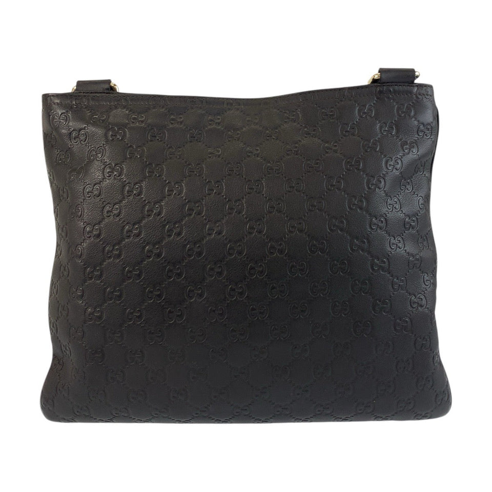 Gucci Shoulder Bag 201446 leather Brown Gold Metal Shoulder Bag Messenger bag Guccisima mens