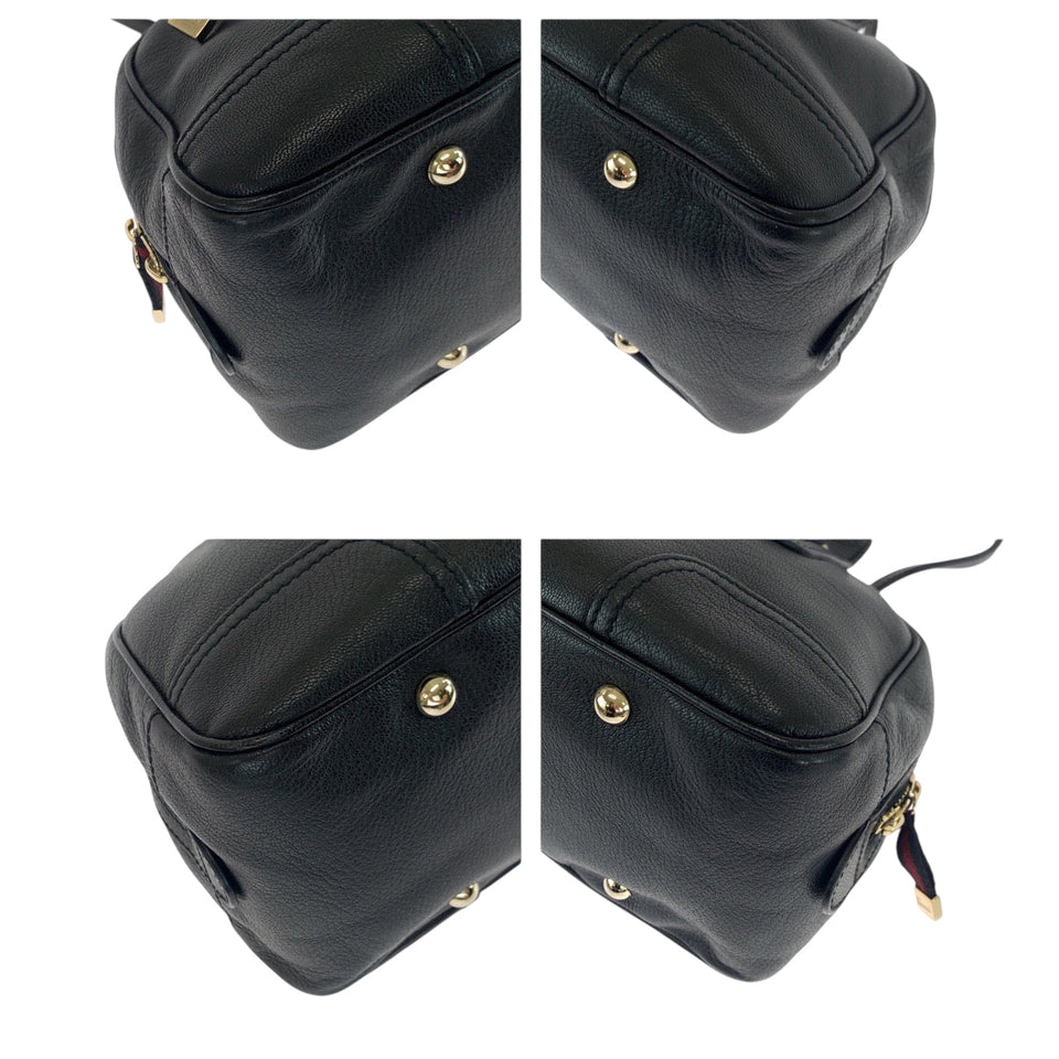 Gucci Handbag 16120 leather Black GoldMetal Handbag Shoulder Bag Sherry Line Princess Women