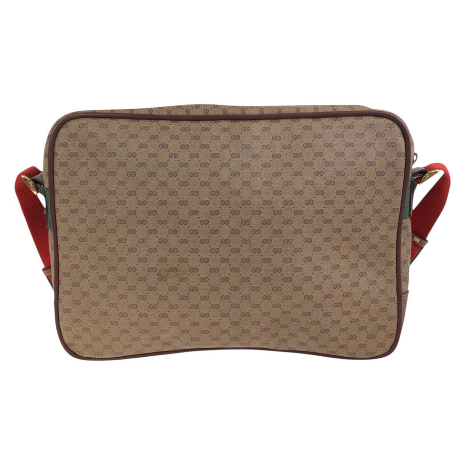Gucci Shoulder Bag 019 39 0107 PVC Brown Gold Metal Crossbody Shoulder Bag Unisex Old Gucci Shelly Line mens