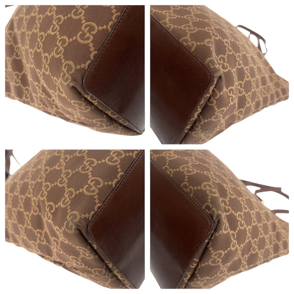 Gucci Tote Bag 002 1098 GG canvas, leather Brown Gold Metal Tote Bag Shoulder Bag Women