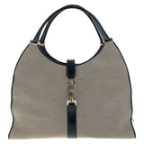 Gucci Shoulder Bag 019 0345 Canvas, Leather Gray Beige Black Gold Metal Shoulder Bag Unisex Jackie Women
