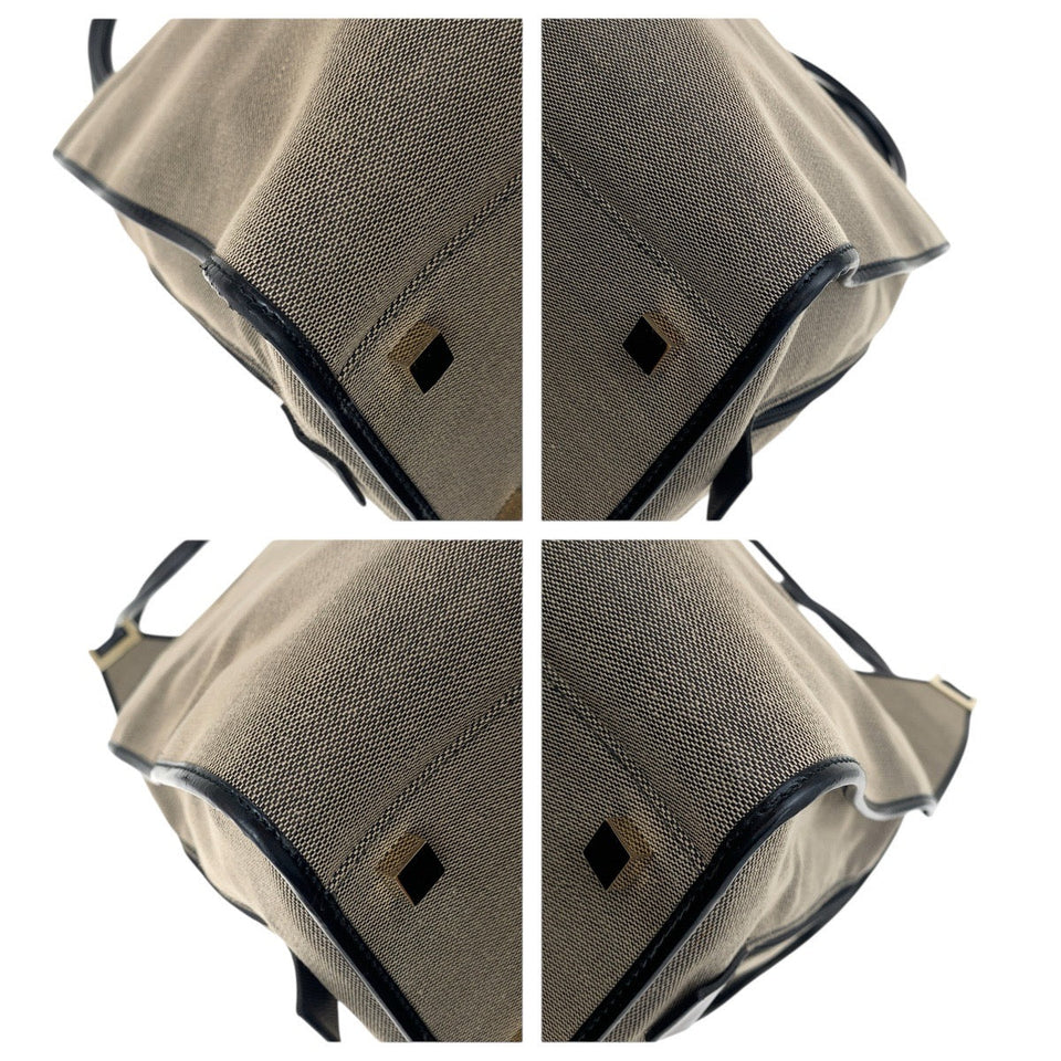 Gucci Shoulder Bag 019 0345 Canvas, Leather Gray Beige Black Gold Metal Shoulder Bag Unisex Jackie Women