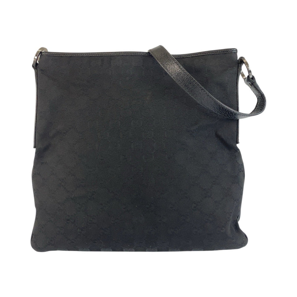 Gucci Shoulder Bag 113013 GG canvas, leather black Messenger bag for men and women Women(Unisex)