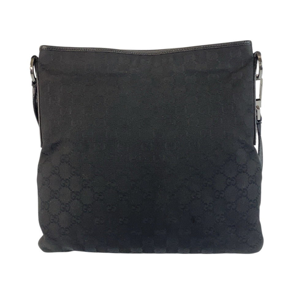 Gucci Shoulder Bag 113013 GG canvas, leather black Messenger bag for men and women Women(Unisex)