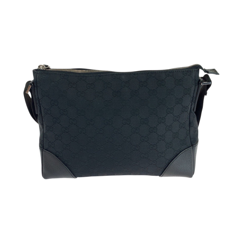 Gucci Shoulder Bag 114273 GG canvas Black SilverMetal Shoulder Bag Crossbody Women