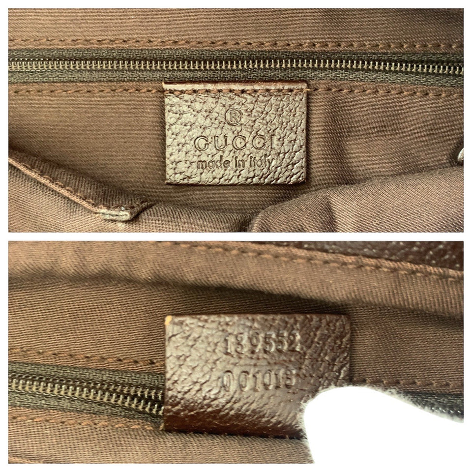 Gucci Tote Bag 139552 GG canvas, leather Brown Silver Metal Tote Bag Shoulder Bag Women