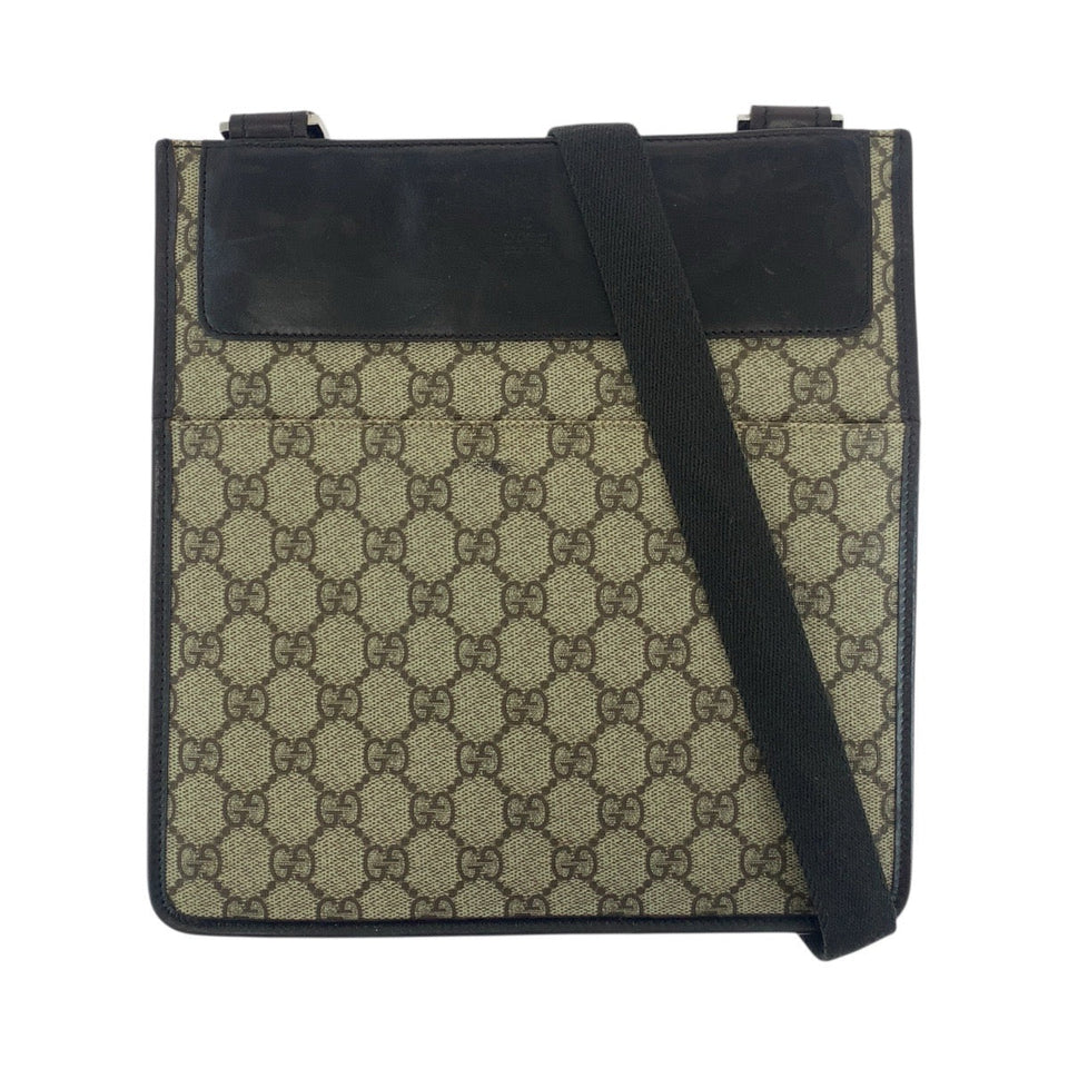 Gucci Shoulder Bag 27639 GG Supreme canvas, leather Brown Silver Metal Shoulder Bag pochette Women
