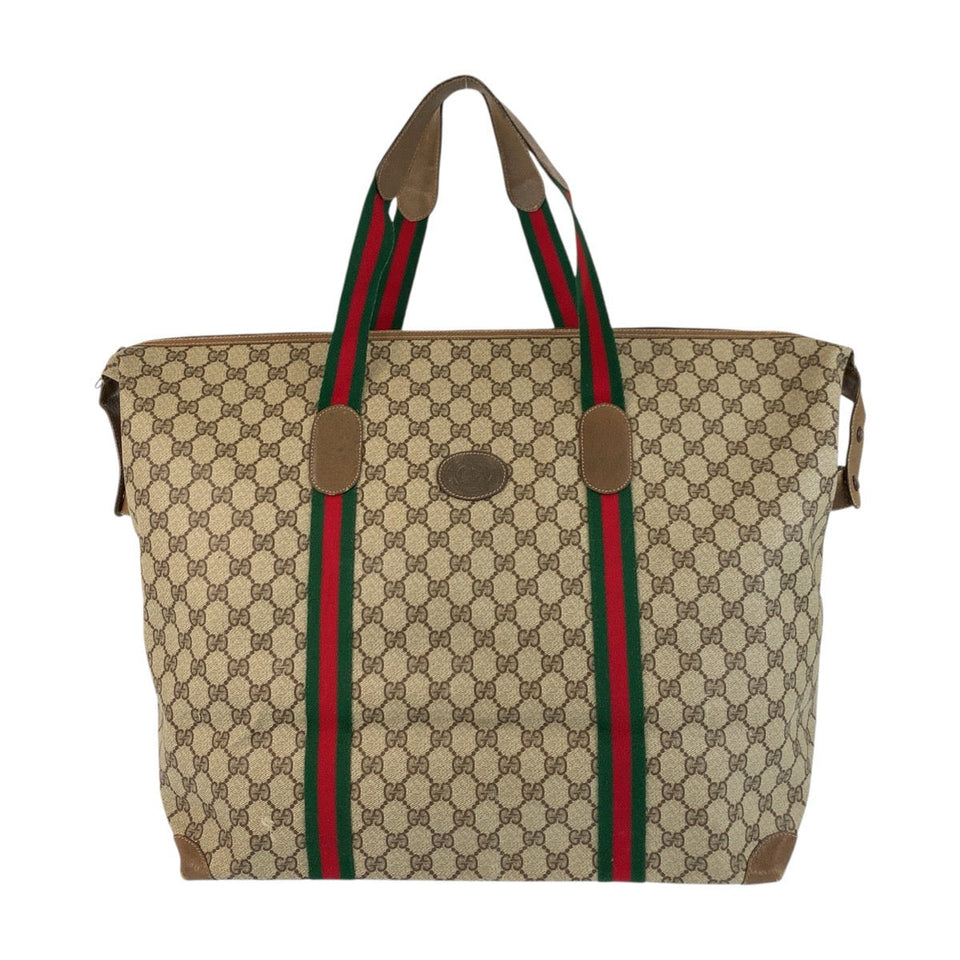 Gucci Tote Bag 89 19 012 GG Supreme canvas, leather Brown beige Tote Bag Shoulder Bag Sherry Line Old Gucci Women