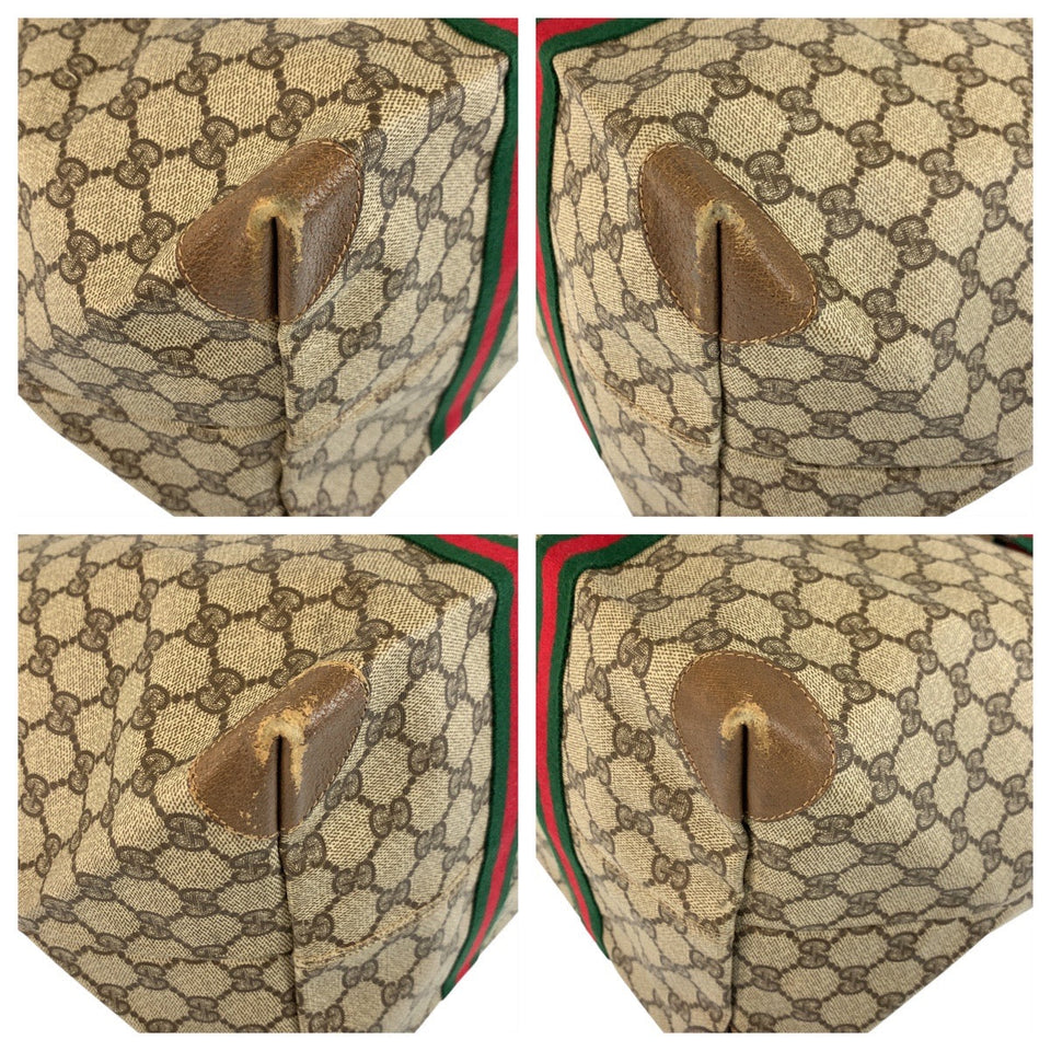 Gucci Tote Bag 89 19 012 GG Supreme canvas, leather Brown beige Tote Bag Shoulder Bag Sherry Line Old Gucci Women
