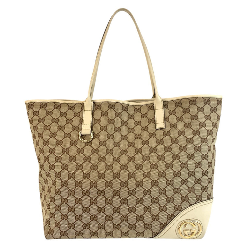 Gucci Tote Bag 169945 GG canvas, leather beige Abby Newbritt Women