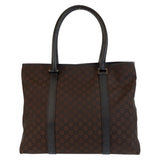 Gucci Tote Bag 257304 Nylon, Leather Brown Silver Metal Tote Bag Shoulder Bag GG pattern Women
