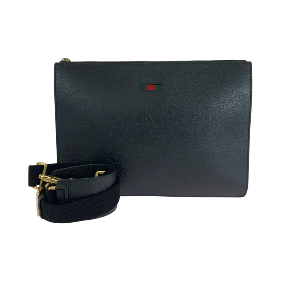 Gucci Shoulder Bag 450976 leather Black GoldMetal Shoulder Bag Clutch bag 2way Sherry line mens