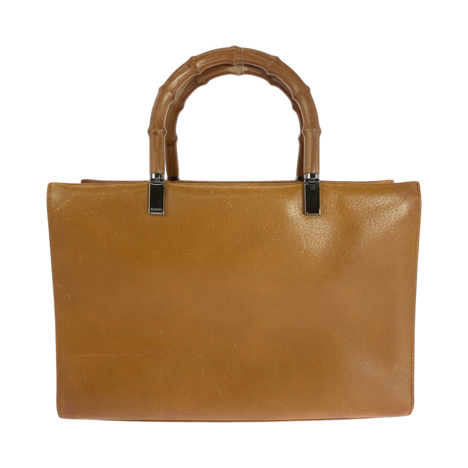 Gucci Handbag 002 1035 leather Camel SilverMetal 2way Handbag Tote Bag Shoulder Bag Bamboo Women