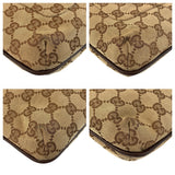 Gucci Shoulder Bag 122793 GG canvas, leather Beige Brown SilverMetal Shoulder Bag pochette Women