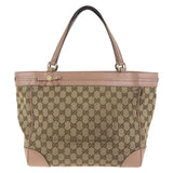 Gucci Tote Bag 257061 GG canvas, leather Pink Brown Gold Metal Tote Bag Shoulder Bag Pretty Women