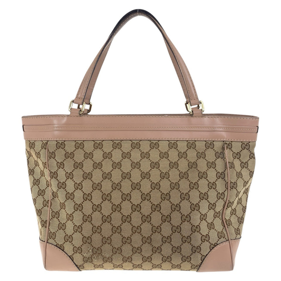 Gucci Tote Bag 257061 GG canvas, leather Pink Brown Gold Metal Tote Bag Shoulder Bag Pretty Women