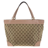 Gucci Tote Bag 257061 GG canvas, leather Pink Brown Gold Metal Tote Bag Shoulder Bag Pretty Women