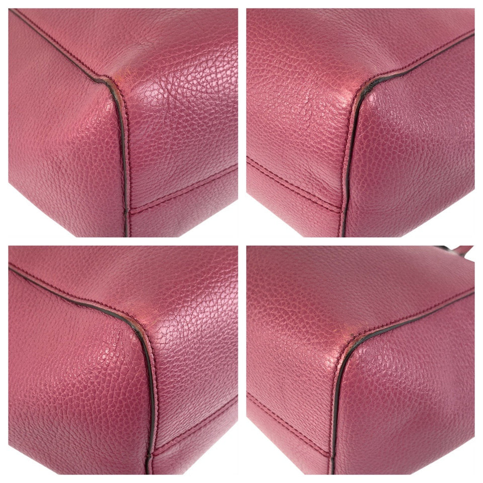 Gucci Tote Bag 354408 leather Pink Blue Gold Metal Swing