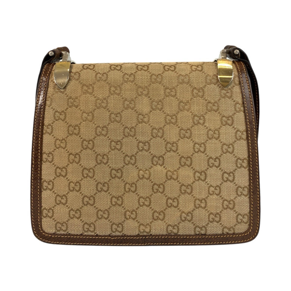 Gucci Shoulder Bag GG canvas, leather Beige brown Old Gucci Women