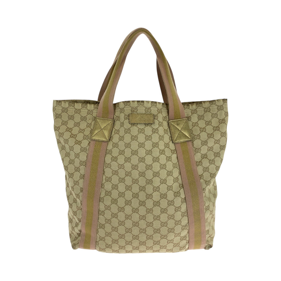 Gucci Tote Bag 189669 GG canvas Beige gold pink Tote Bag Shoulder Bag Sherry line Women