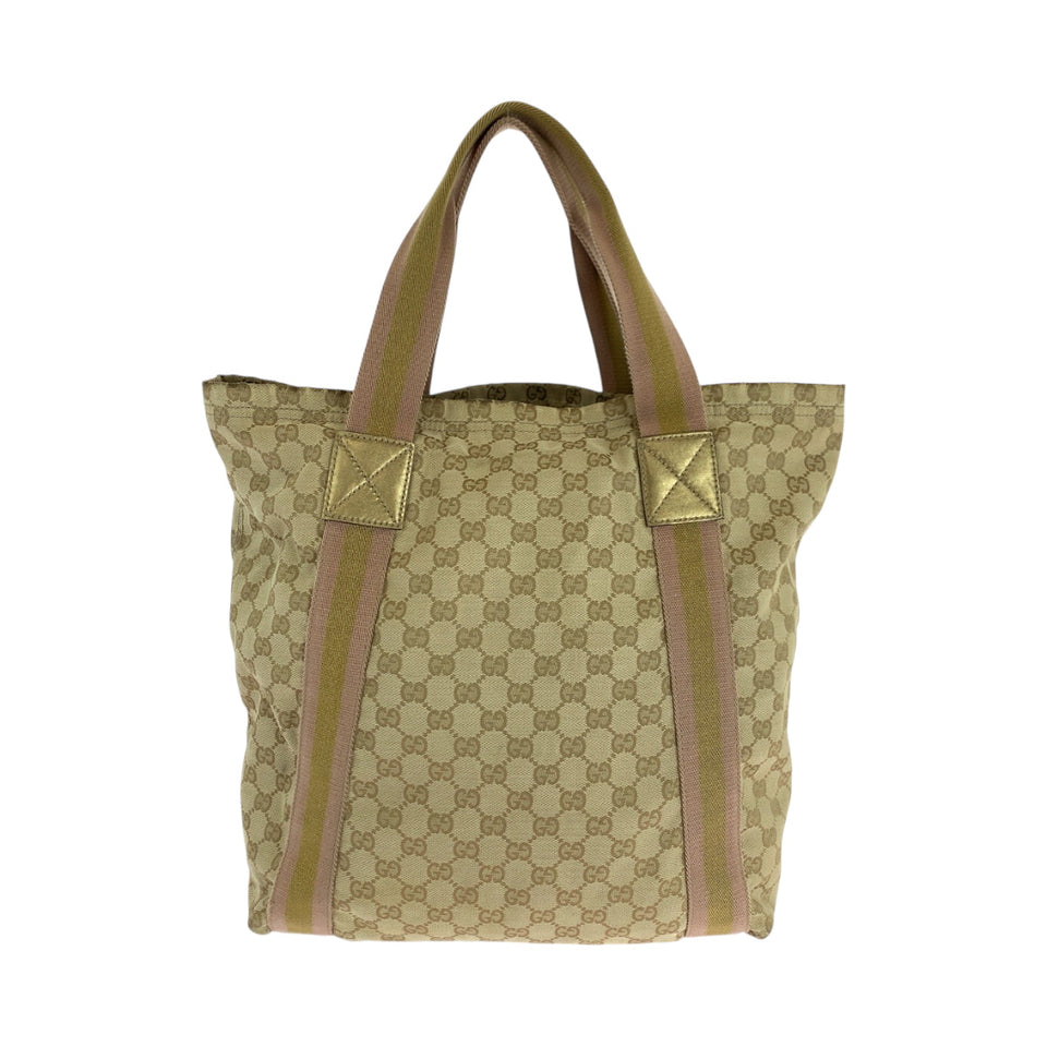 Gucci Tote Bag 189669 GG canvas Beige gold pink Tote Bag Shoulder Bag Sherry line Women