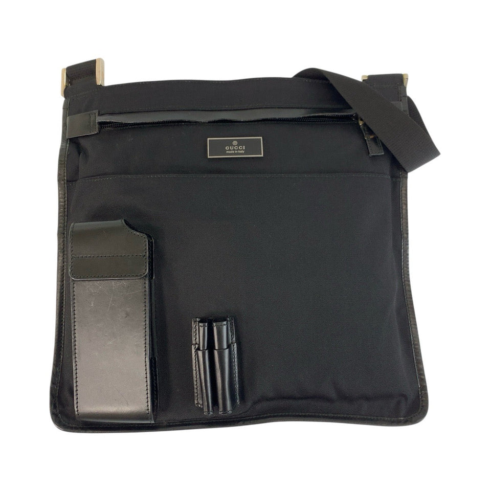 Gucci Shoulder Bag 019 0335 Nylon, Leather black Shoulder Bag Messenger bag mens