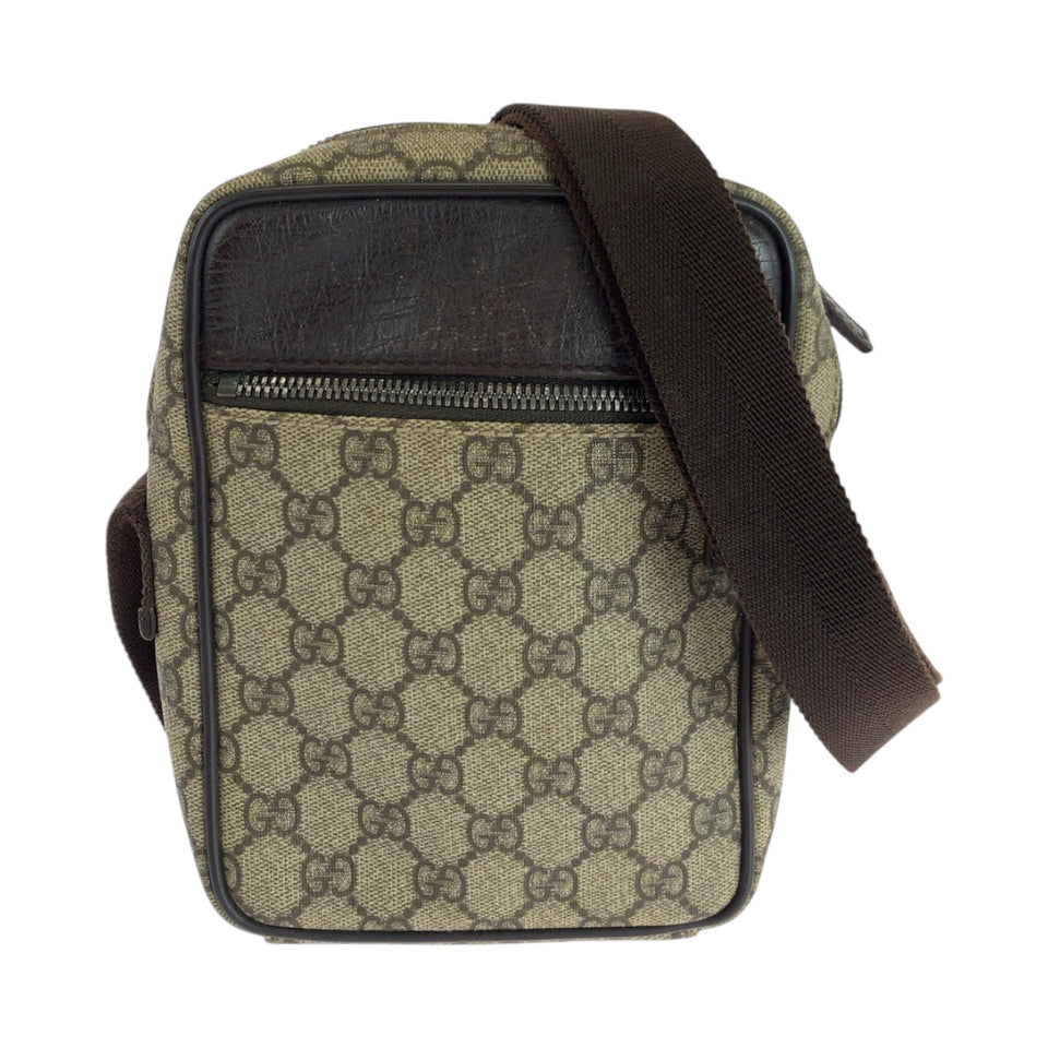 Gucci Shoulder Bag 101680 GG Supreme Canvas Beige Brown SilverMetal Shoulder Bag pochette Women