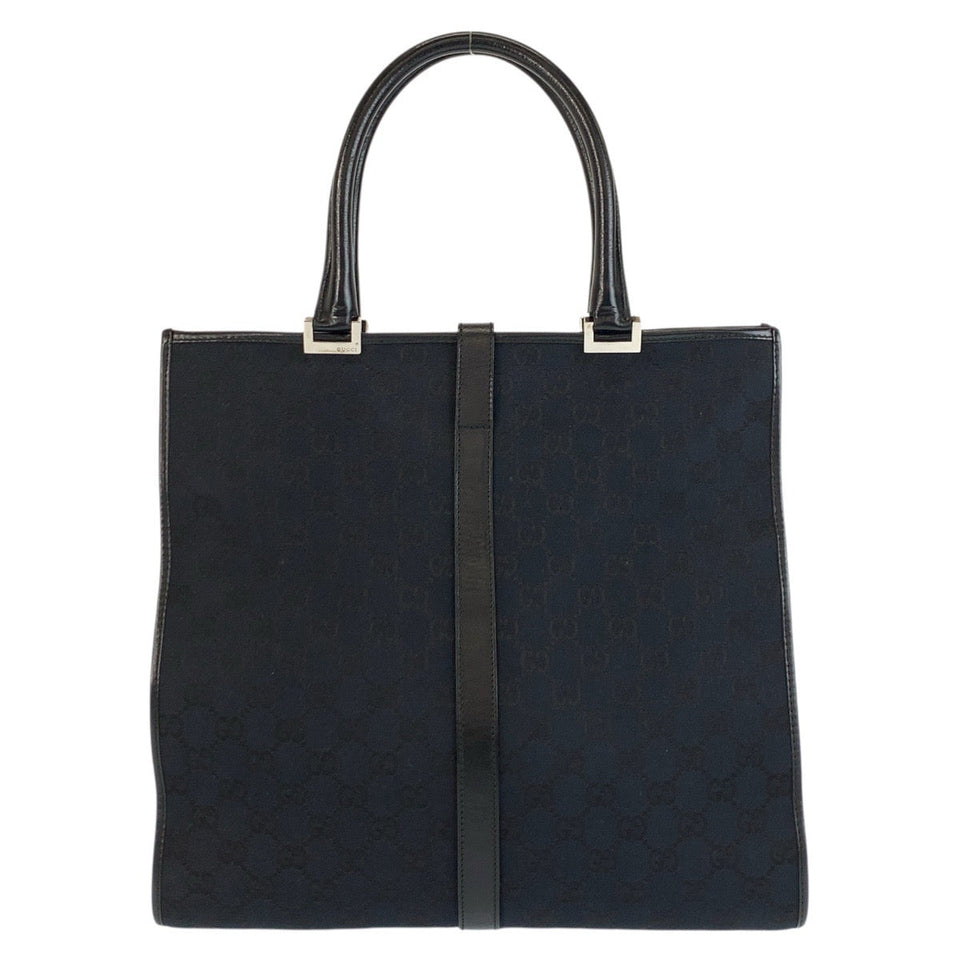 Gucci Tote Bag 002 1064 GG canvas, leather Black SilverMetal Tote Bag handbag Jackie Women