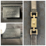 Gucci Tote Bag 002 1064 GG canvas, leather Black SilverMetal Tote Bag handbag Jackie Women
