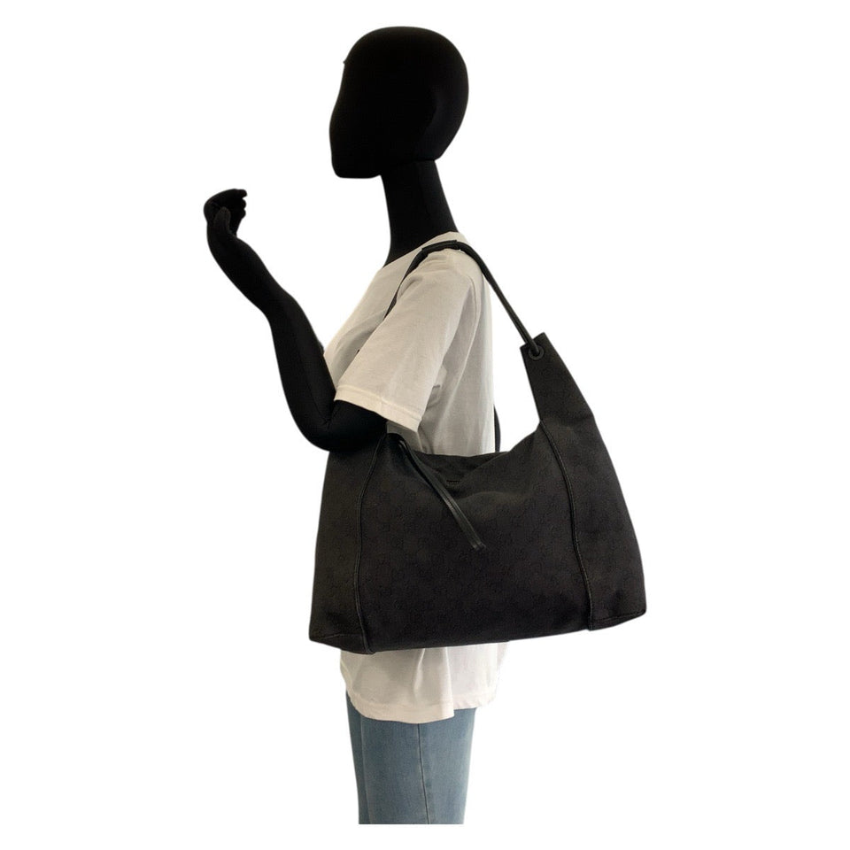 Gucci Shoulder Bag 101292 GG canvas, leather black Women