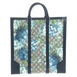 Gucci Tote Bag 406387 GG Supreme Canvas Navy SilverMetal GG Blooms