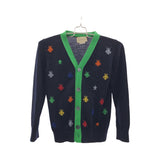 Gucci cardigan cotton Navy multi-color Bee Embroidery US 5