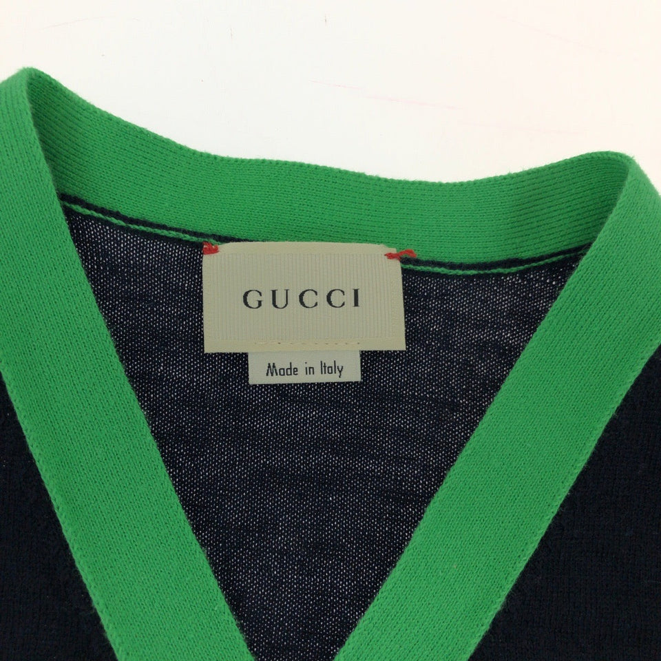 Gucci cardigan cotton Navy multi-color Bee Embroidery US 5