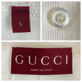 Gucci Short sleeve polo shirt cotton White black GG intarsia mens S