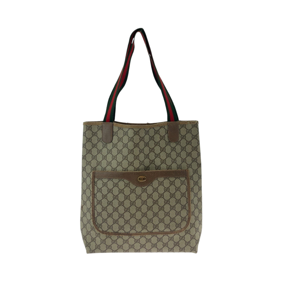 Gucci Tote Bag 39 02 003 GG Supreme Canvas Beige brown green red Tote Bag Shoulder Bag Old Gucci Shelly Line Women