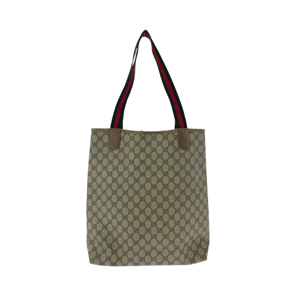Gucci Tote Bag 39 02 003 GG Supreme Canvas Beige brown green red Tote Bag Shoulder Bag Old Gucci Shelly Line Women