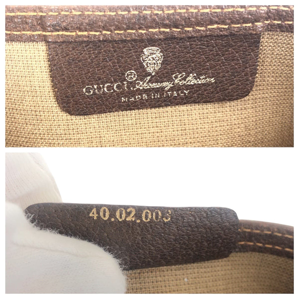 Gucci Tote Bag 40 02 003 GG Supreme Canvas Beige brown Old Gucci Shelly Line