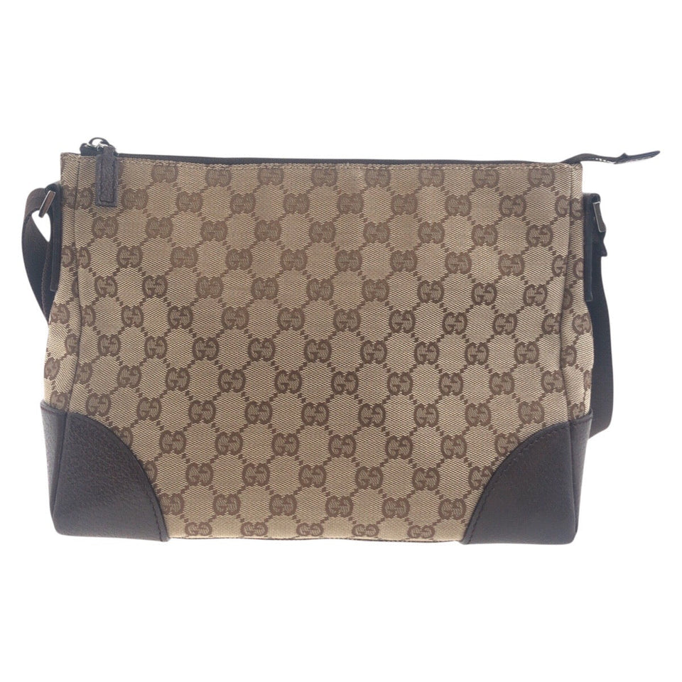 Gucci Shoulder Bag 114273 GG canvas, leather Beige Brown SilverMetal Shoulder Bag Messenger bag Women
