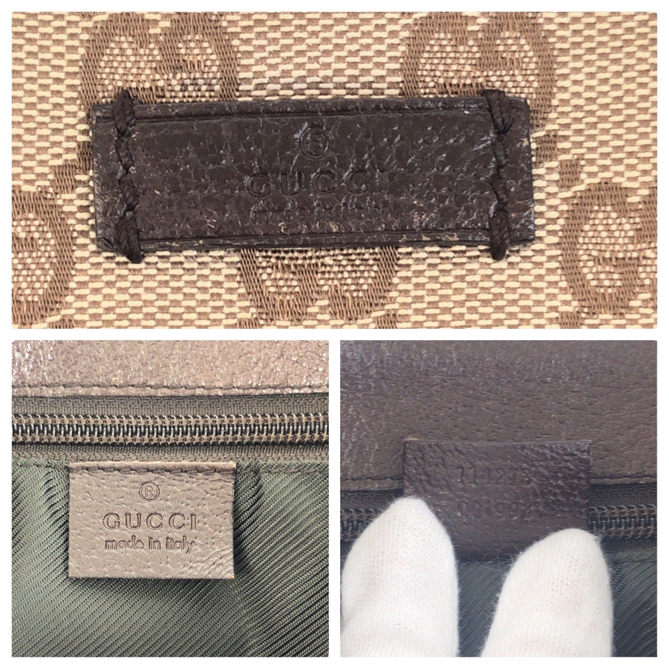 Gucci Shoulder Bag 114273 GG canvas, leather Beige Brown SilverMetal Shoulder Bag Messenger bag Women