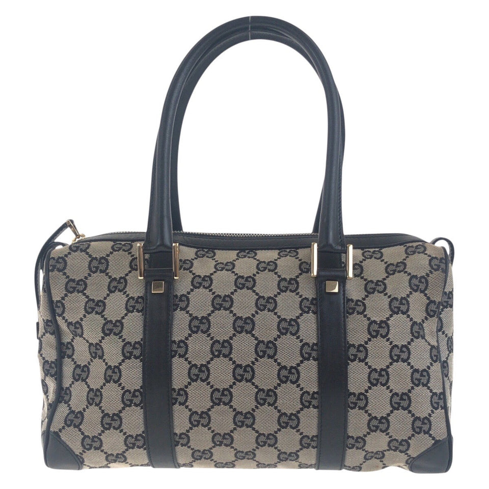 Gucci Handbag 000 0851 GG canvas Black, Gray, Gold Metal