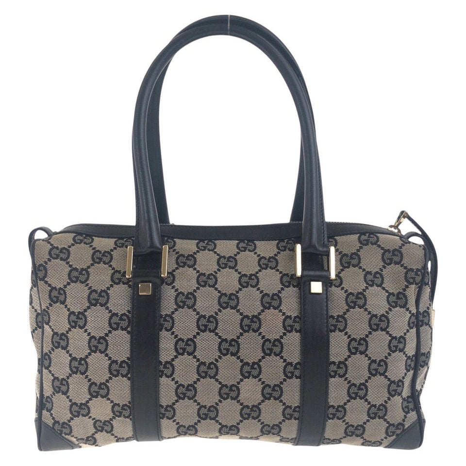 Gucci Handbag 000 0851 GG canvas Black, Gray, Gold Metal