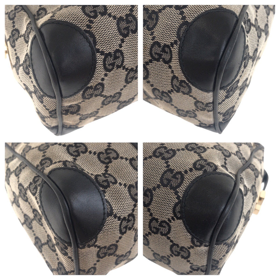Gucci Handbag 000 0851 GG canvas Black, Gray, Gold Metal
